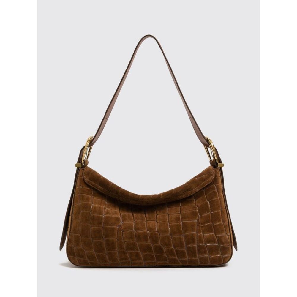 Twinset Women Twinset Animalier Croc-Embossed Suede Shoulder Bag